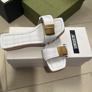 Jacquemus Blue Plaid Clog sandals